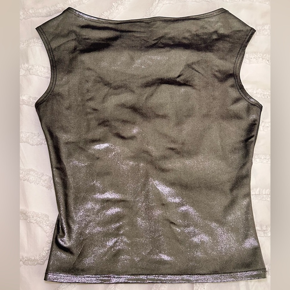 Pretty Little Thing Metallic Open Back Top